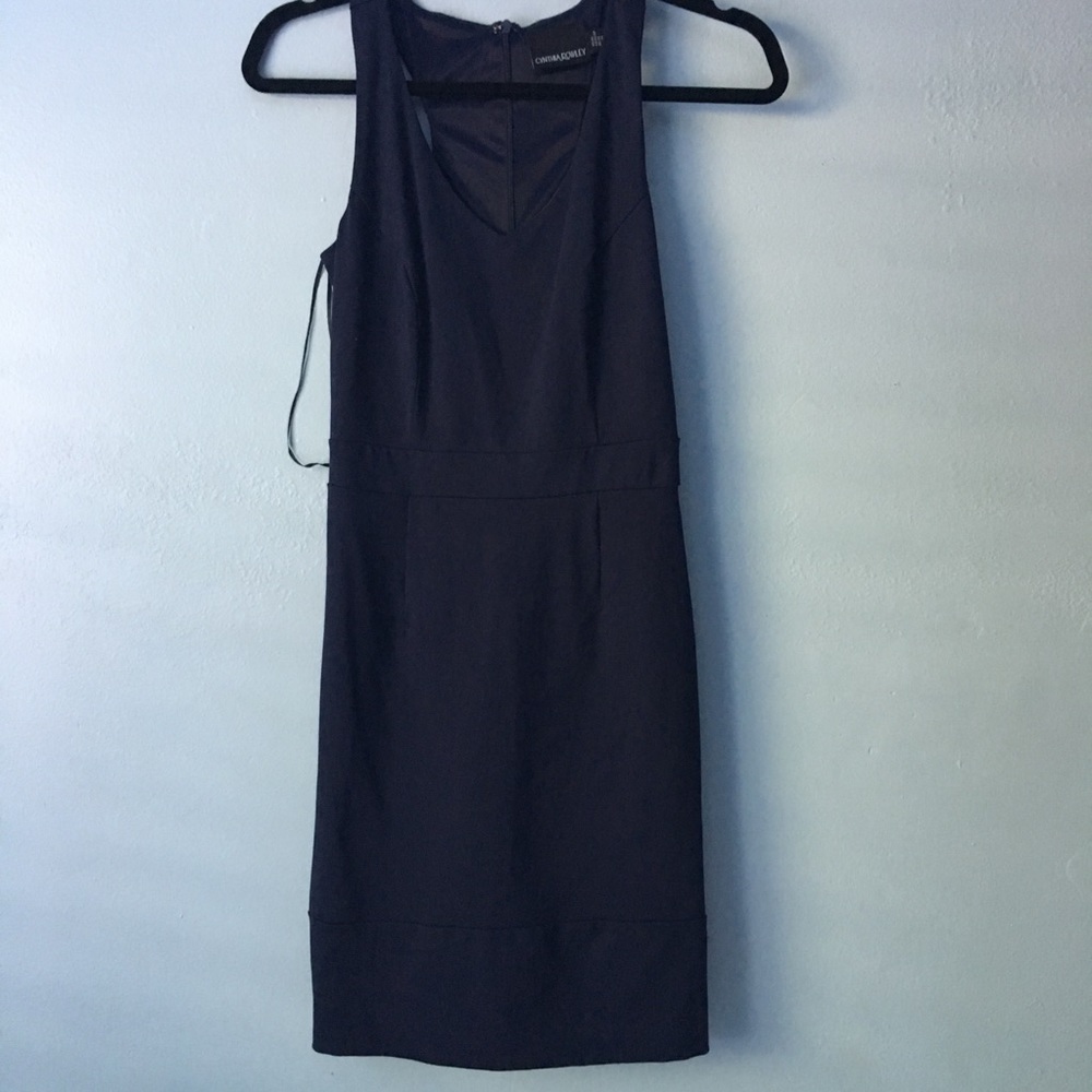 Navy V Neck Dress (XS)